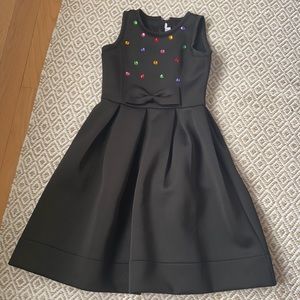 Black neoprene jeweled dress